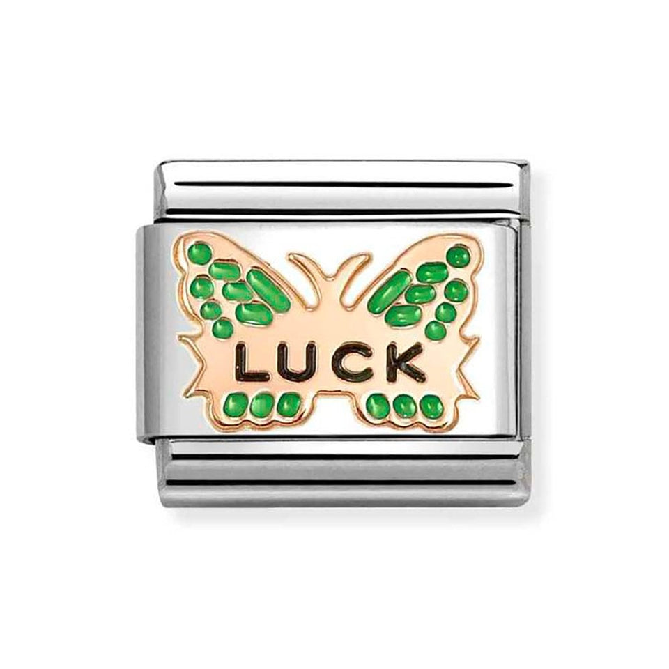 Nomination CLASSIC Rose Green 'Luck' Butterfly Charm