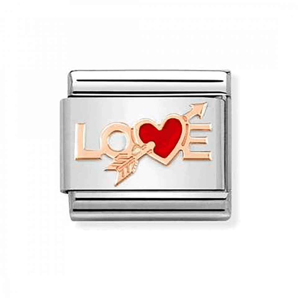 Nomination CLASSIC Rose Heart with Arrow Charm