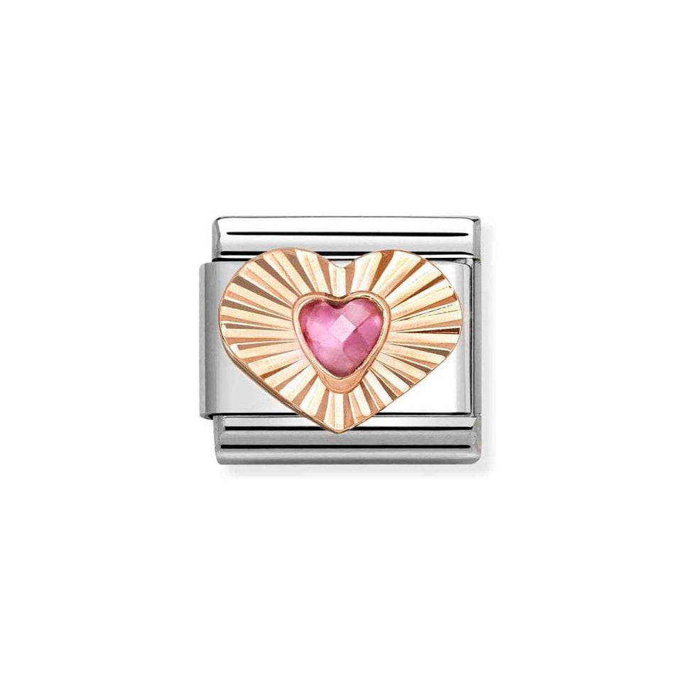 Nomination CLASSIC Rose Heart with Pink Stone Charm