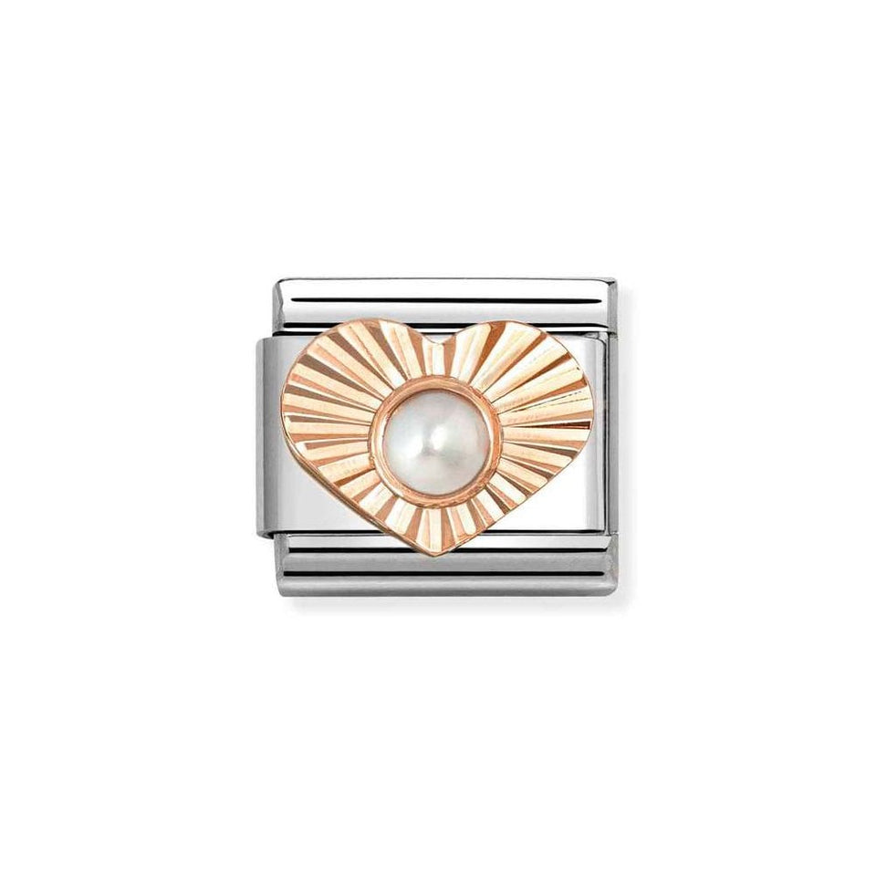 Nomination CLASSIC Rose Heart with White Pearl Charm
