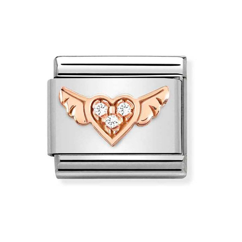 Nomination CLASSIC Rose Heart with Wings Charm