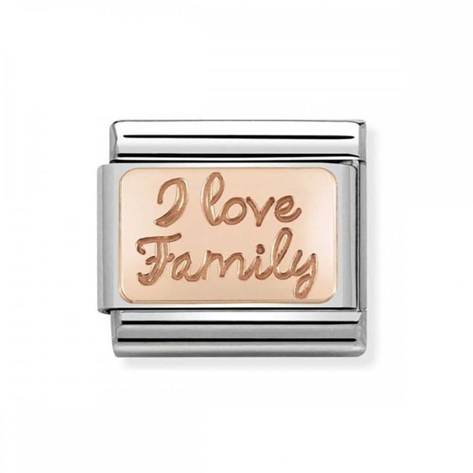 Nomination CLASSIC Rose 'I LOVE FAMILY' Script Charm