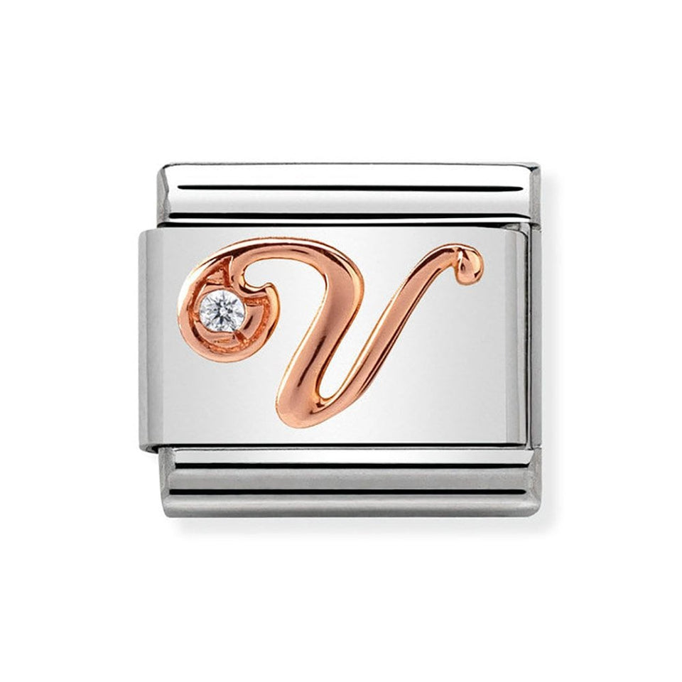 Nomination CLASSIC Rose Letter 'V' Charm