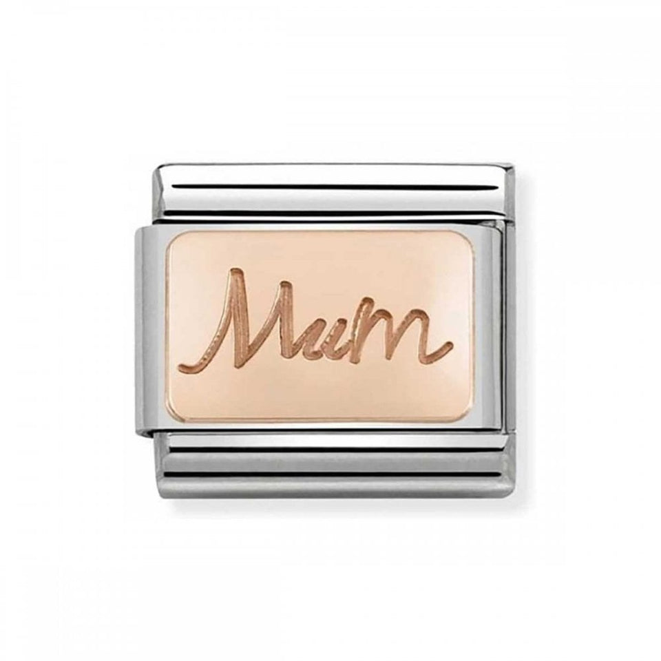 Nomination CLASSIC Rose 'MUM' Script Charm