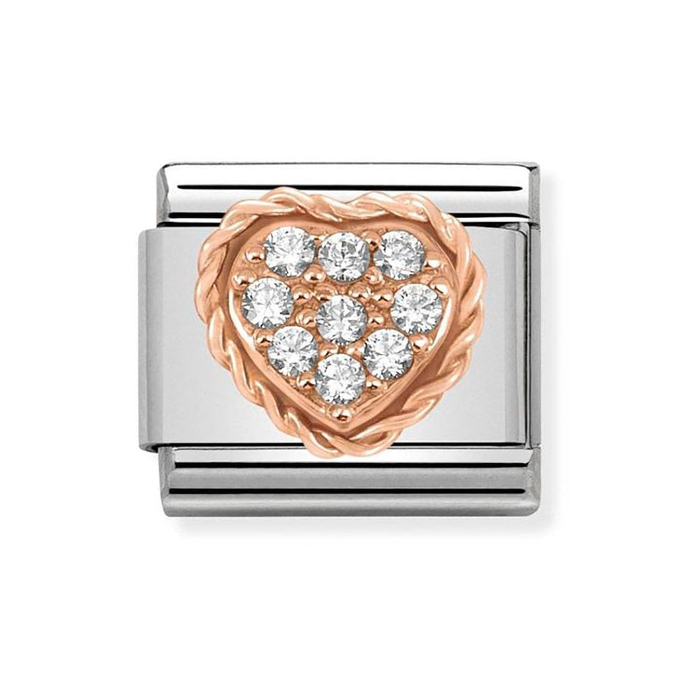 Nomination CLASSIC Rose Pave Stone Set Heart Charm