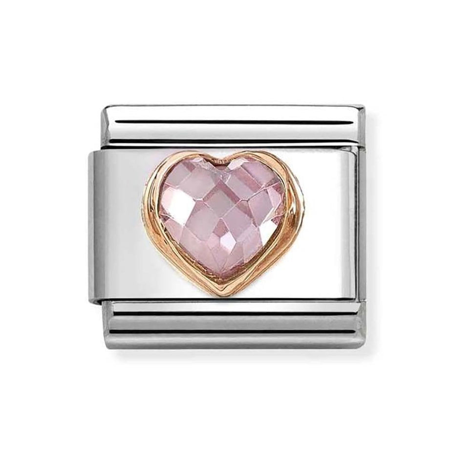 Nomination CLASSIC Rose Pink CZ Heart Charm