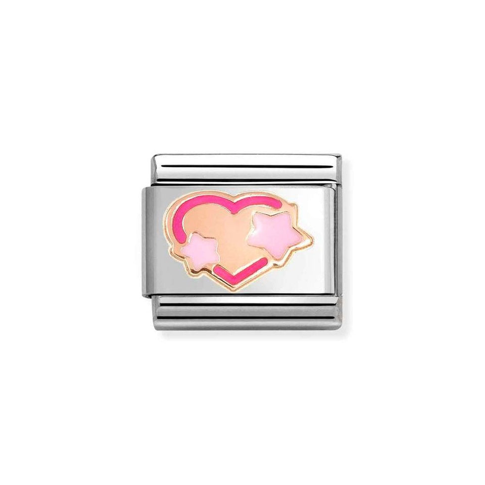 Nomination CLASSIC Rose Pink Star Heart Charm
