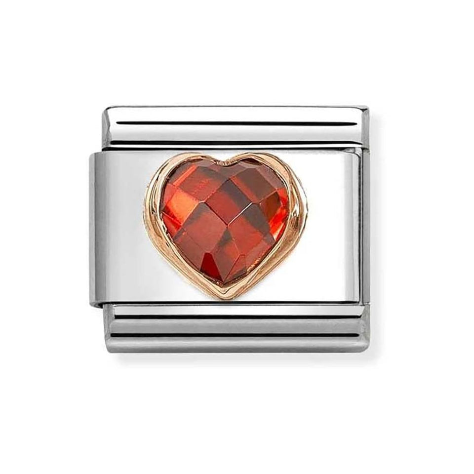 Nomination CLASSIC Rose Red CZ Heart Charm