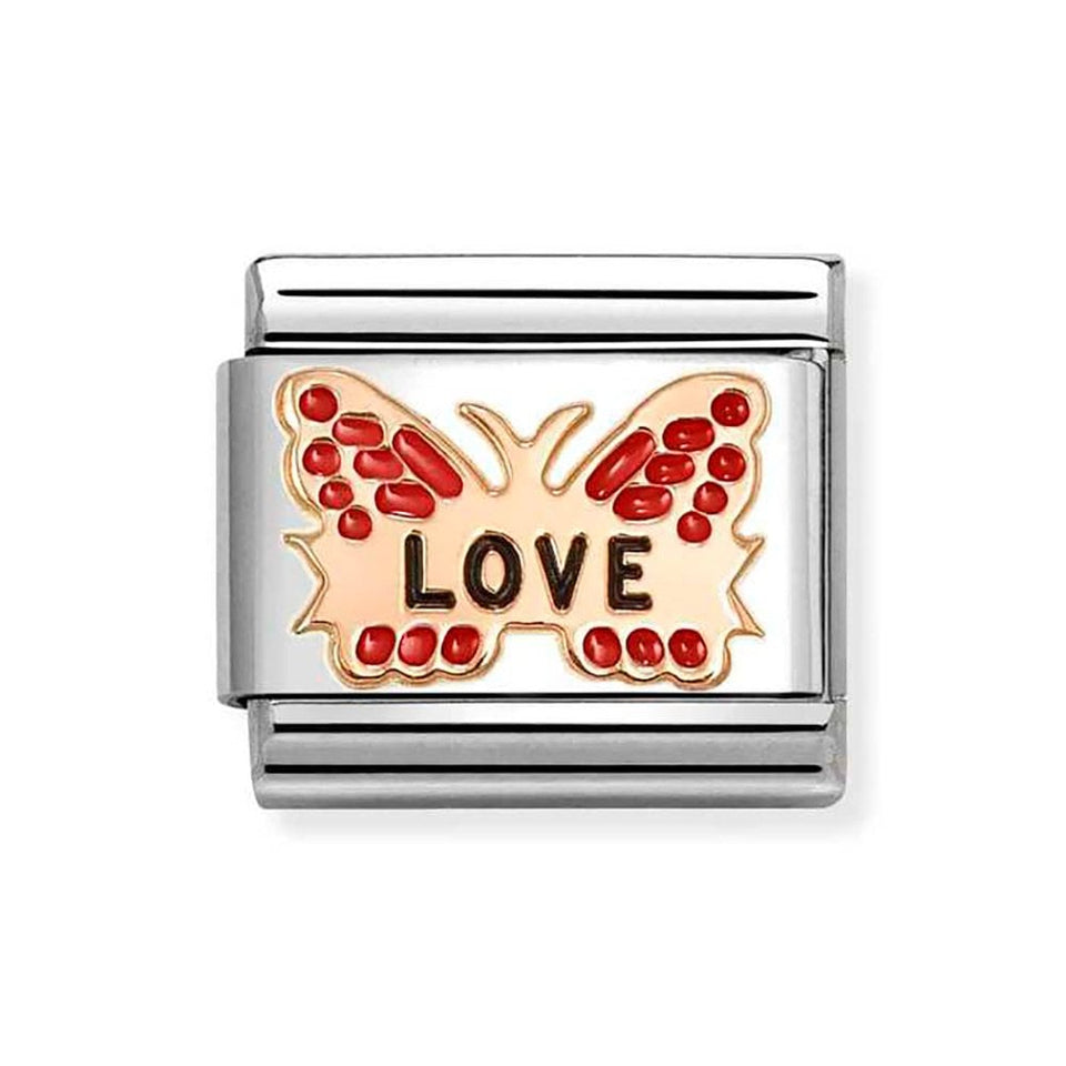 Nomination CLASSIC Rose Red 'Love' Butterfly Charm