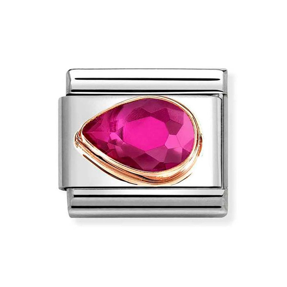 Nomination CLASSIC Rose Red Stone Drop Left Charm