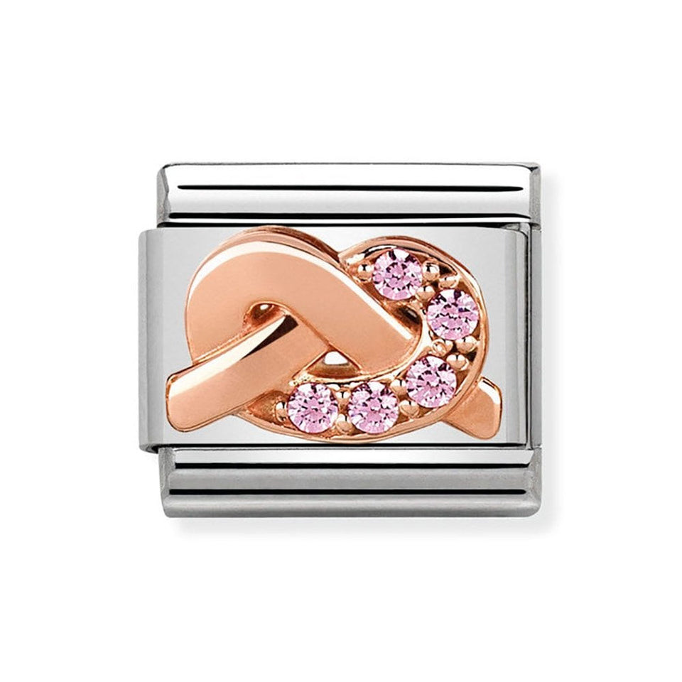 Nomination CLASSIC Rose Sparkly Pink Knot Charm