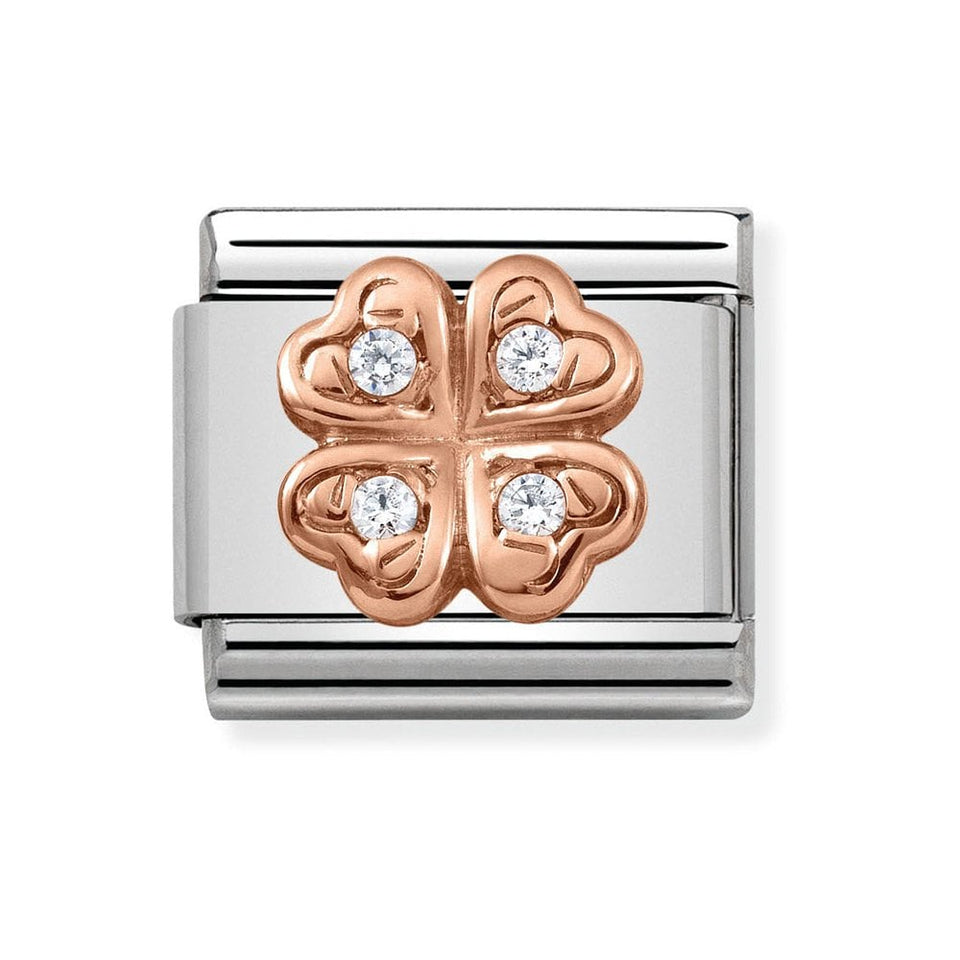 Nomination CLASSIC Rose Stone Set Clover Charm