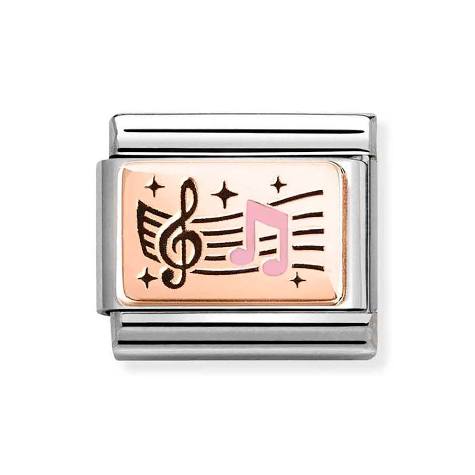 Nomination CLASSIC Rose Treble Clef & Notes Charm