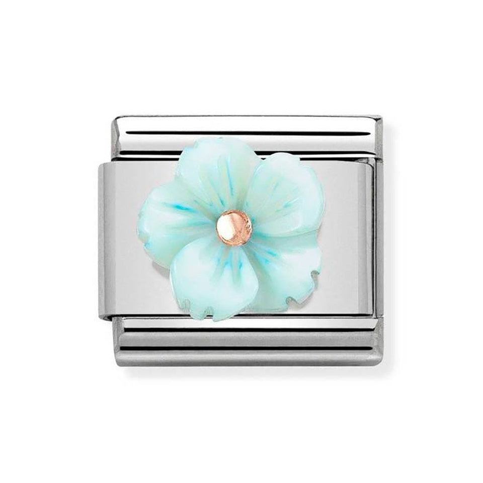 Nomination CLASSIC Rose Turquoise Flower Charm