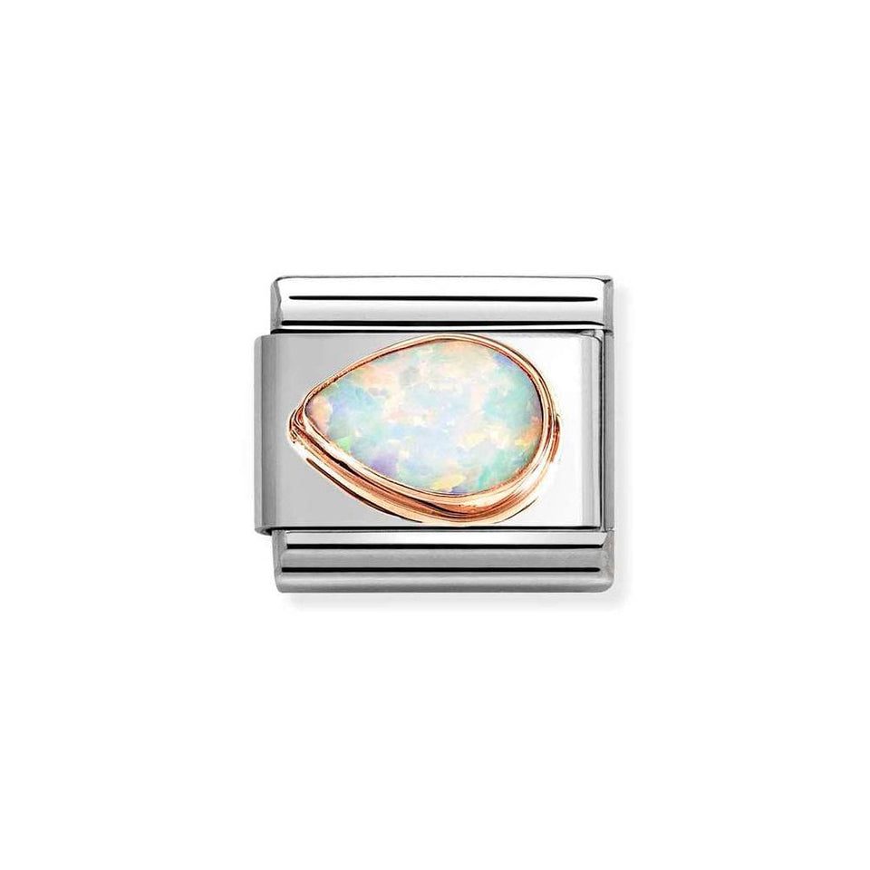 Nomination CLASSIC Rose White Opal Drop Left Charm