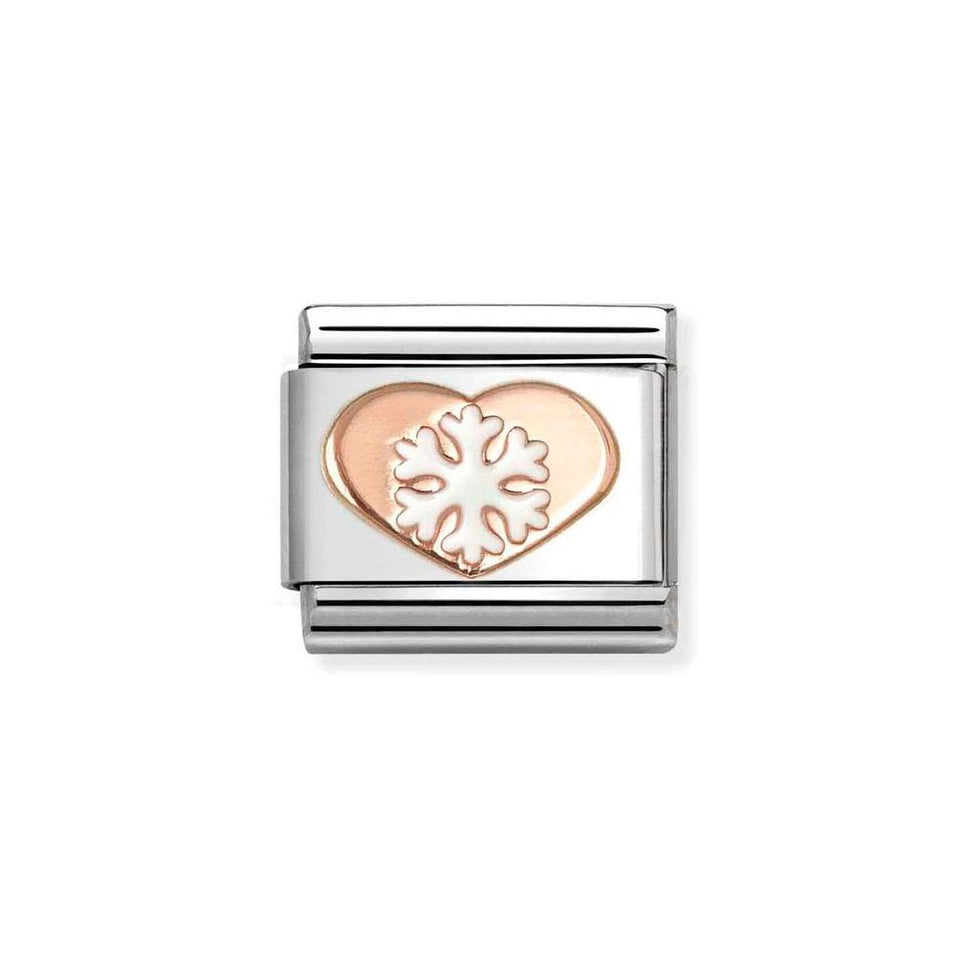 Nomination CLASSIC Rose White Snowflake Heart Charm