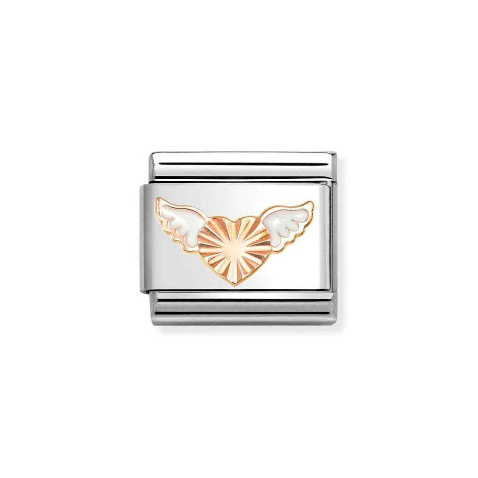 Nomination CLASSIC Rose White Winged Heart Charm