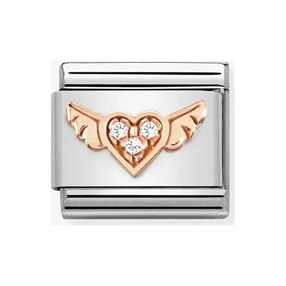 Nomination CLASSIC Rose Winged Heart Charm