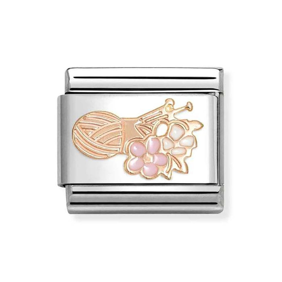 Nomination CLASSIC Rose Wool & Knitting Needle Charm