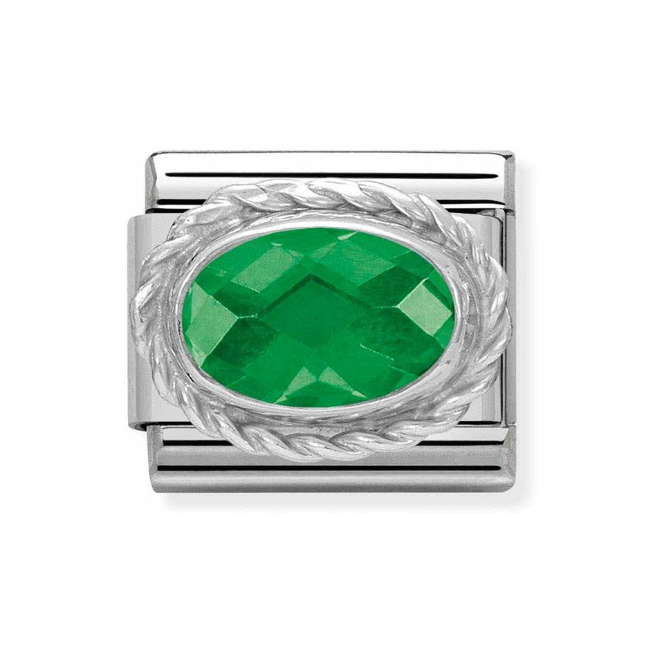 Nomination CLASSIC Silver Green faceted Charm