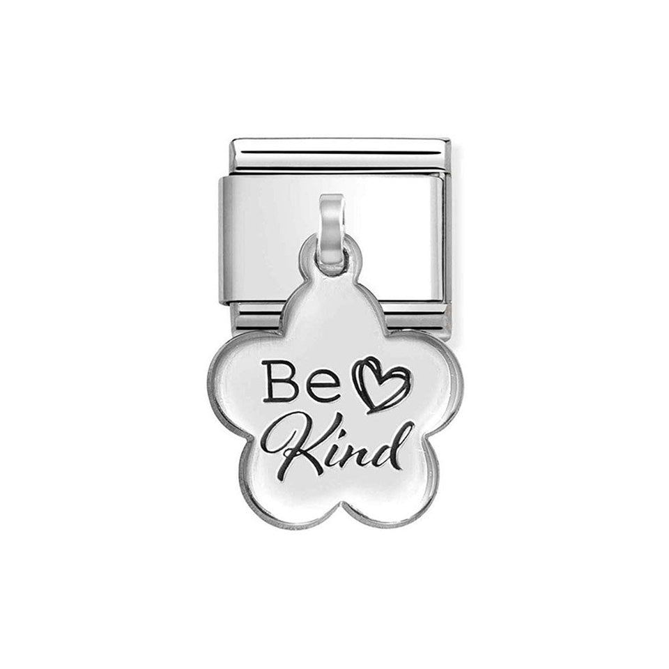 Nomination CLASSIC Silvershine 'BE KIND' Flower Dangle Charm