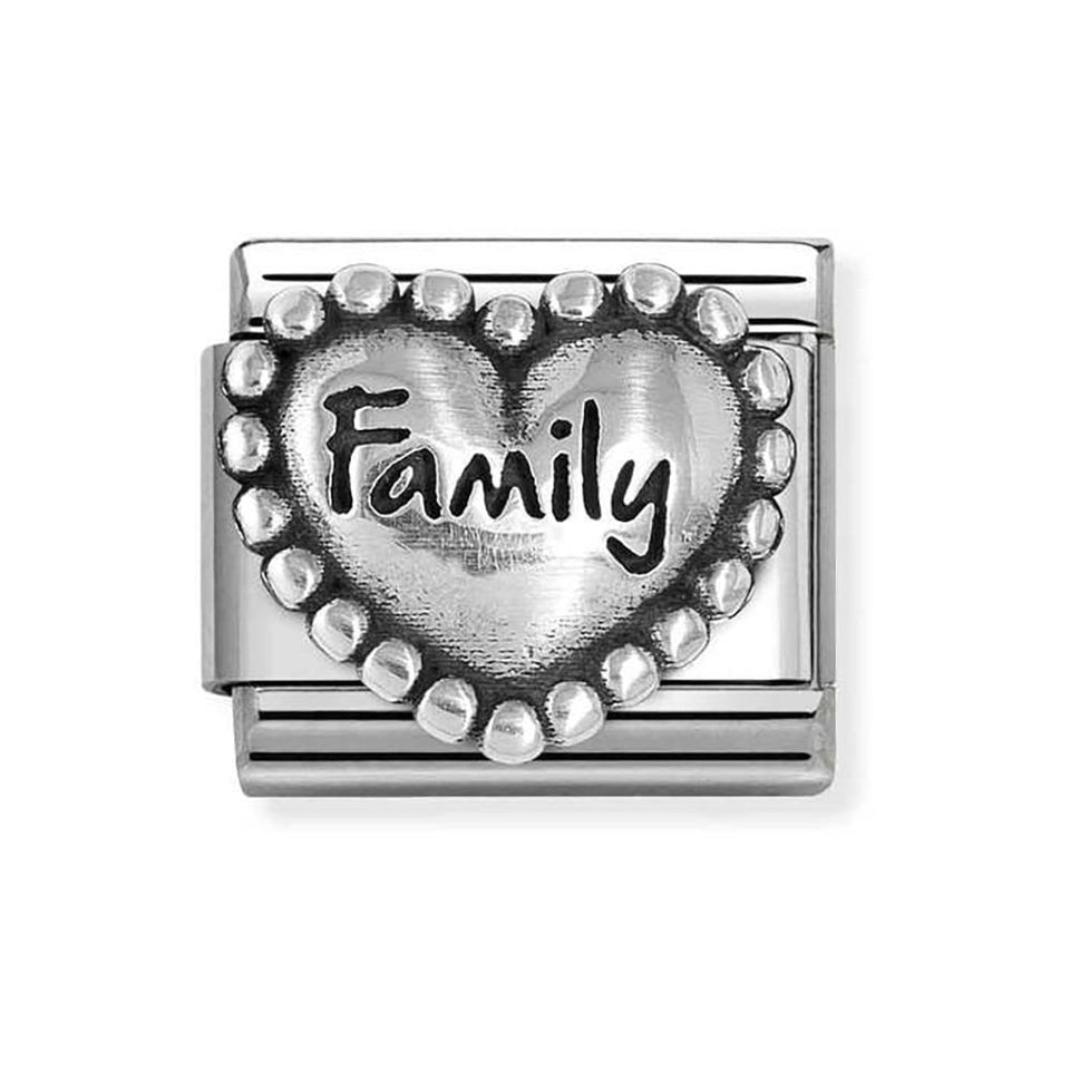 Nomination CLASSIC Silvershine Beaded Family Heart Charm