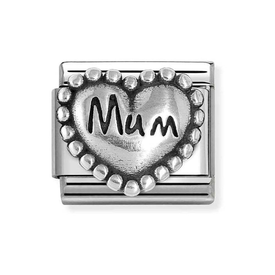 Nomination CLASSIC Silvershine Beaded Mum Heart Charm
