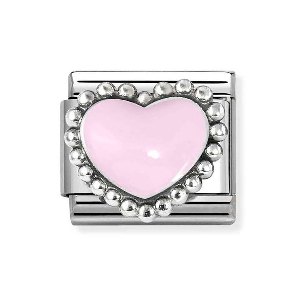 Nomination CLASSIC Silvershine Beaded Pink Heart Charm