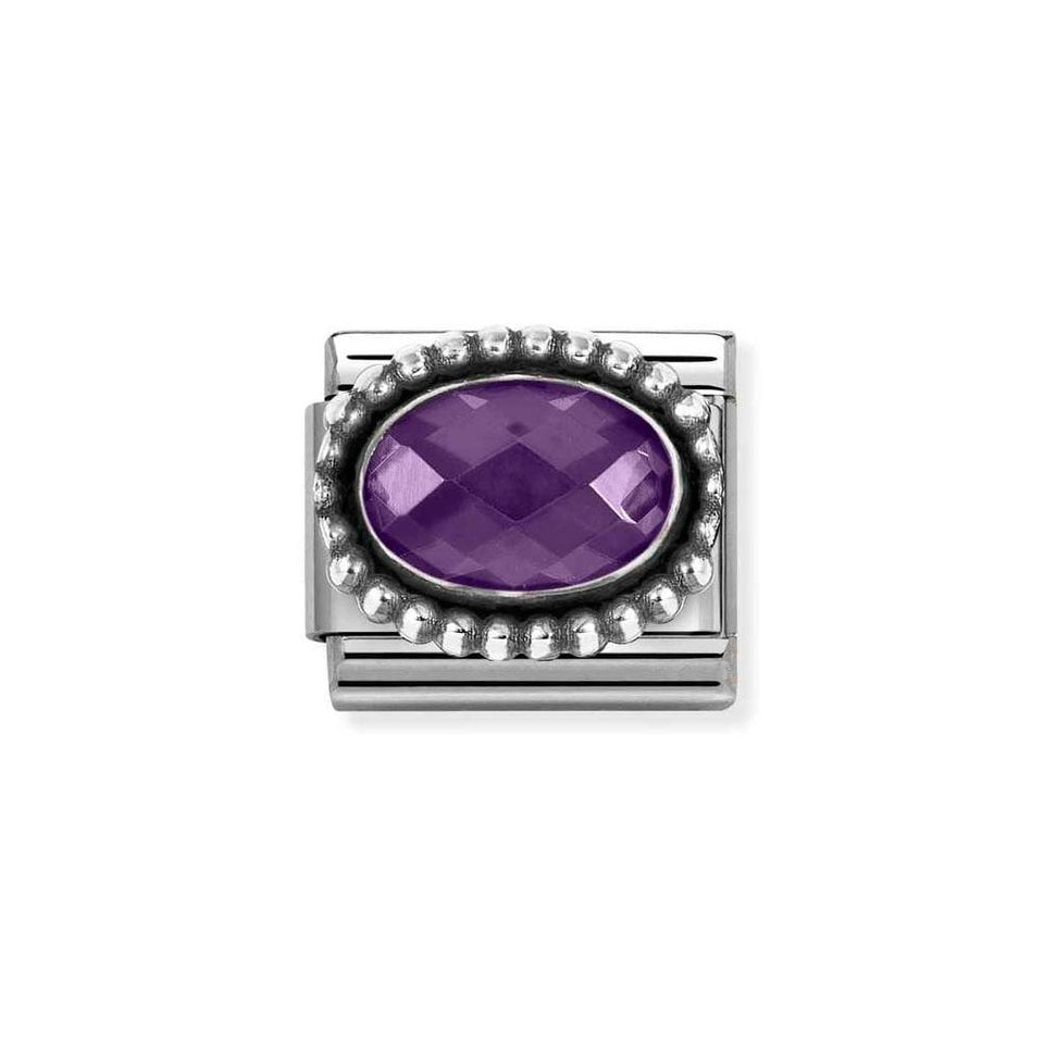 Nomination CLASSIC Silvershine Beaded Setting Purple Stone Charm