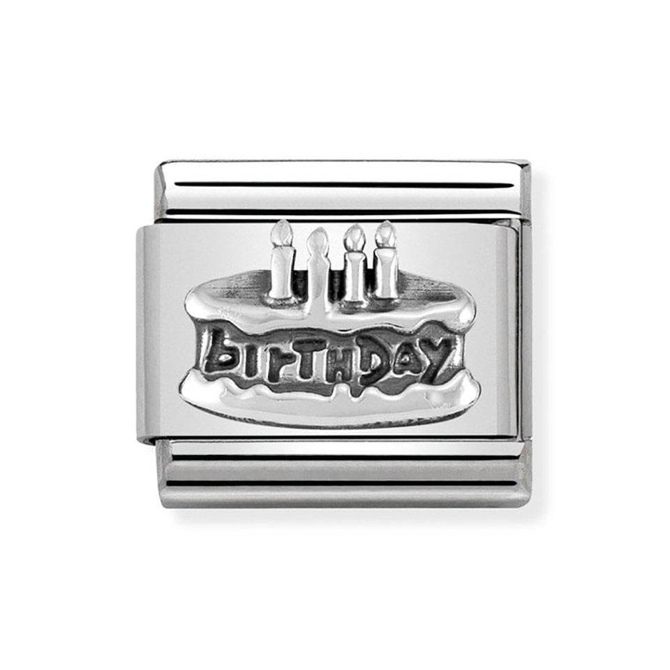 Nomination CLASSIC Silvershine 'BIRTHDAY' Cake Charm