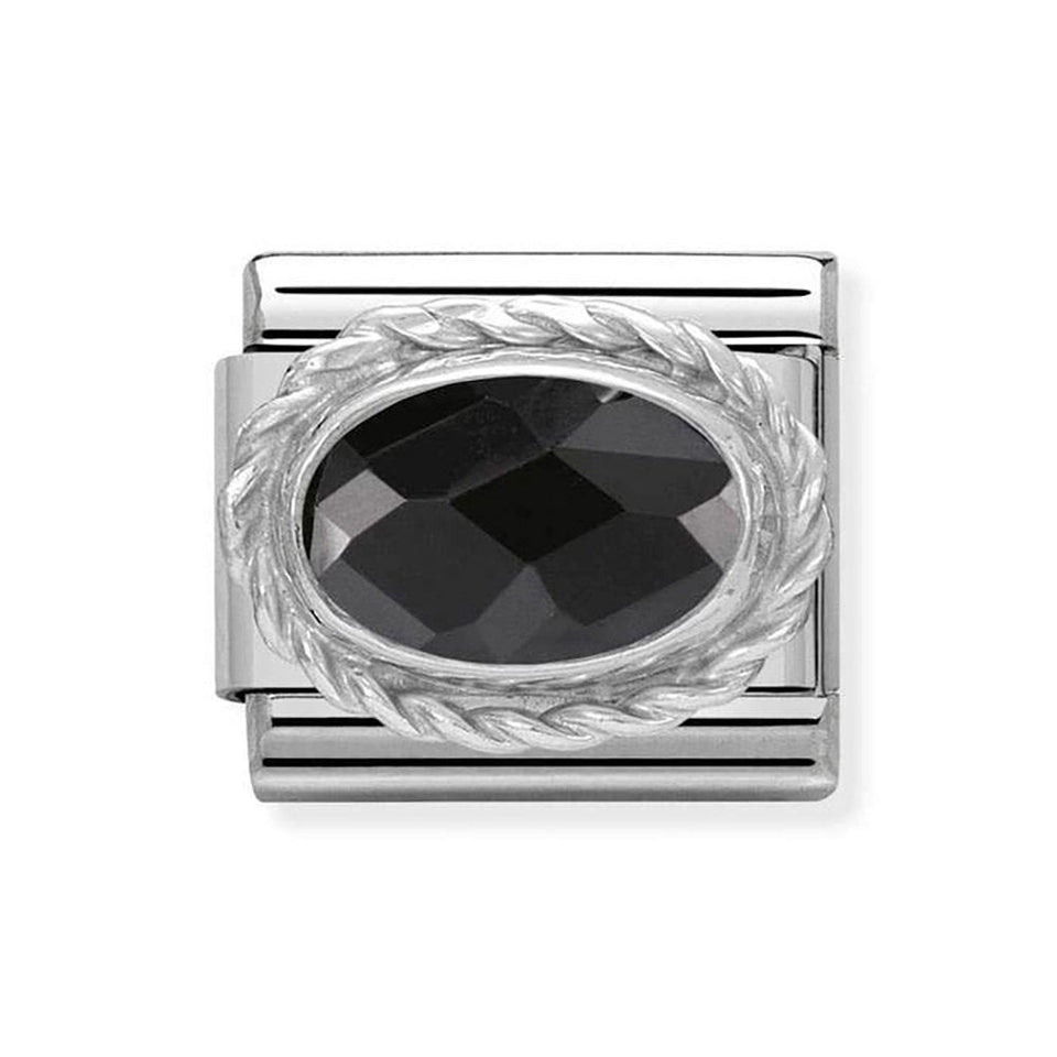 Nomination CLASSIC Silvershine Black Faceted Charm