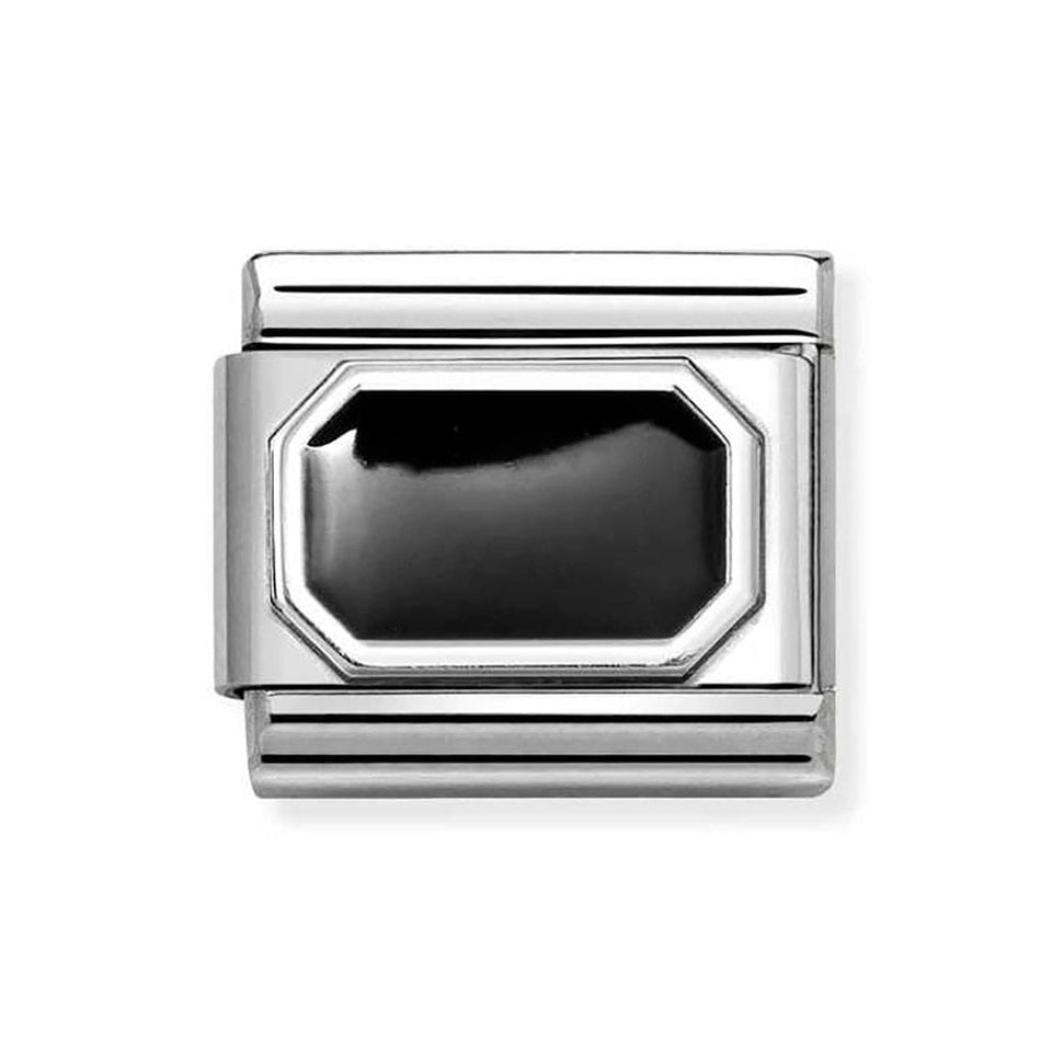 Nomination CLASSIC Silvershine Black Rectangle Charm