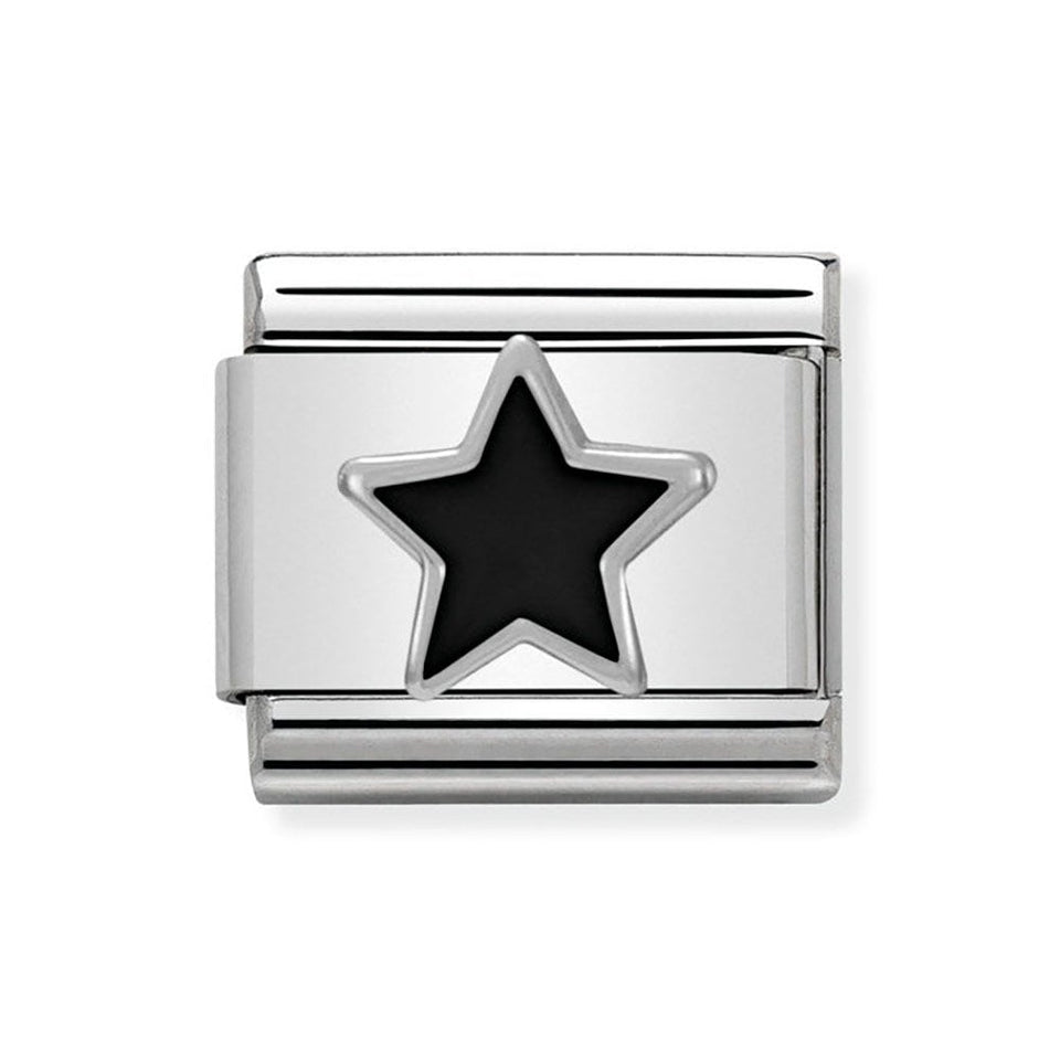 Nomination CLASSIC Silvershine Black Star Charm