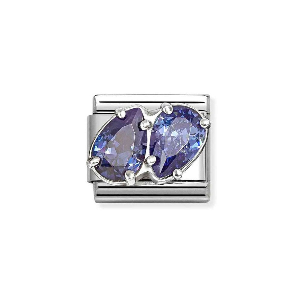 Nomination CLASSIC Silvershine Blue Double Drops Charm