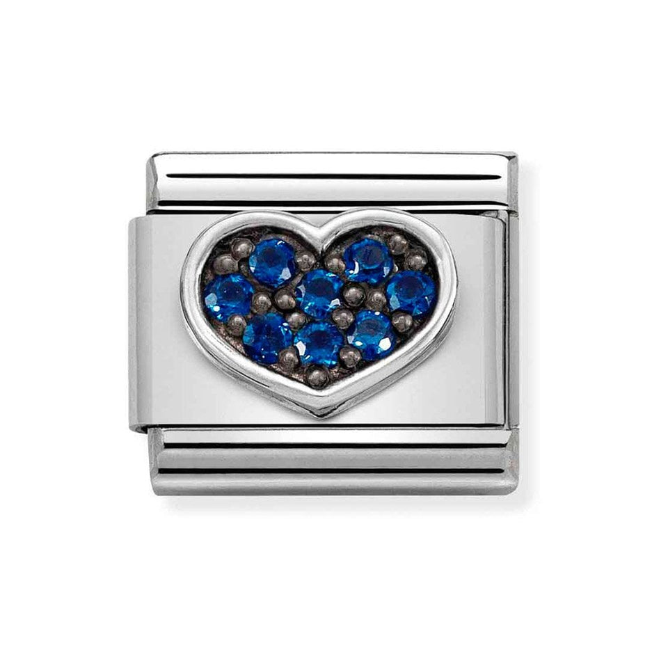 Nomination CLASSIC Silvershine Blue Heart Charm