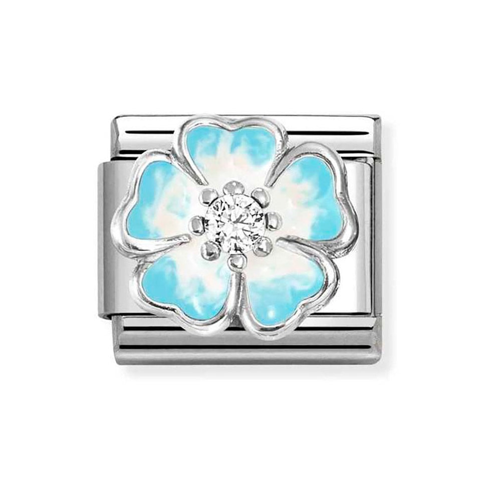 Nomination CLASSIC Silvershine Blue Petal Flower Charm