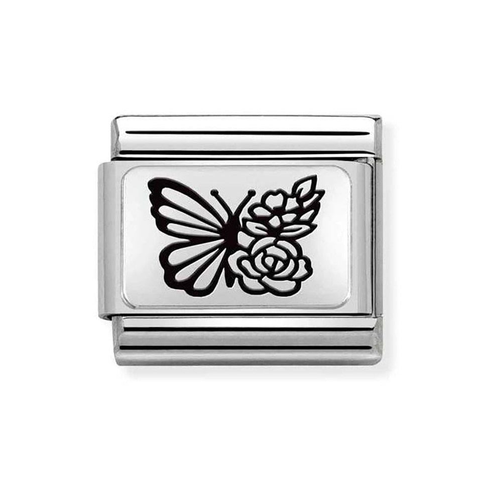 Nomination CLASSIC Silvershine Butterfly With Flowers Charm