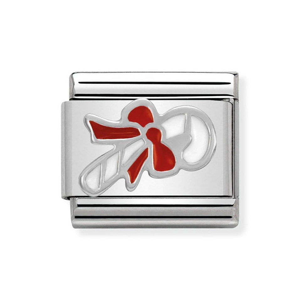 Nomination CLASSIC Silvershine Christmas Candy Cane Charm