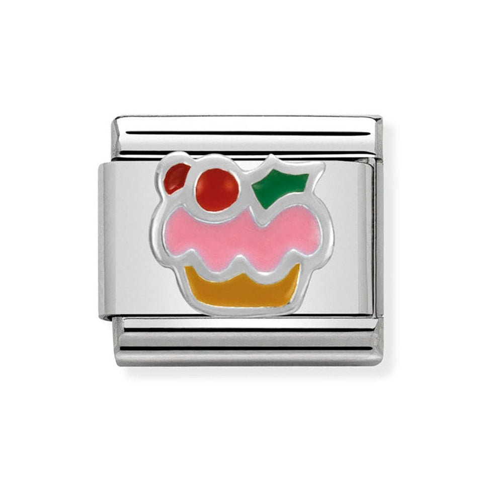 Nomination CLASSIC Silvershine Christmas Cupcake Charm