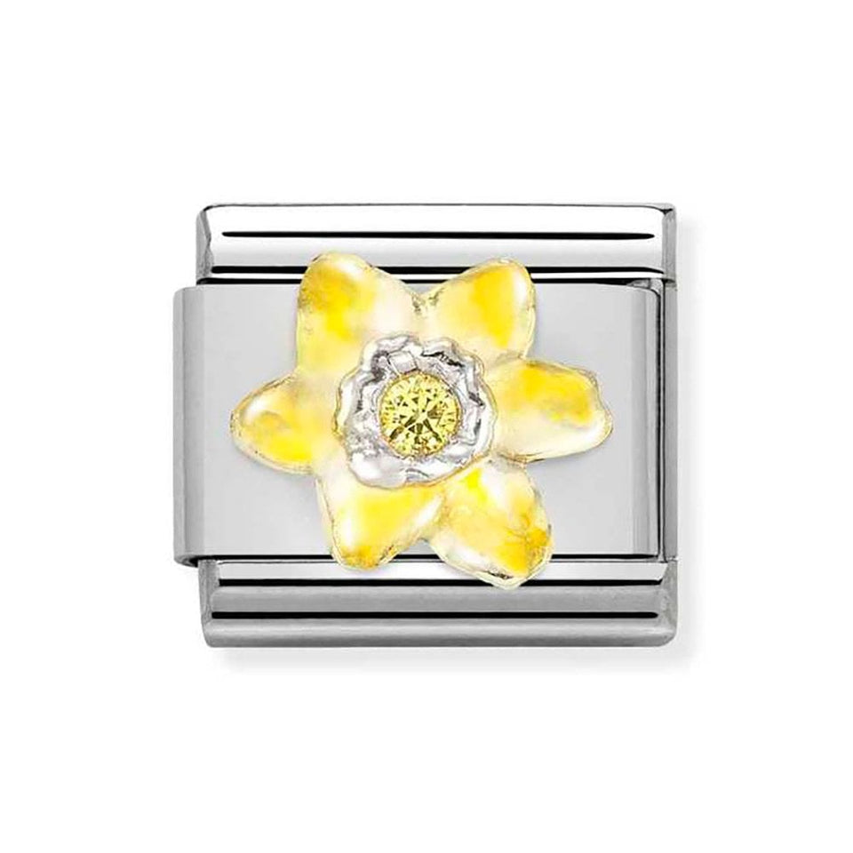Nomination CLASSIC Silvershine Daffodil Flower Charm