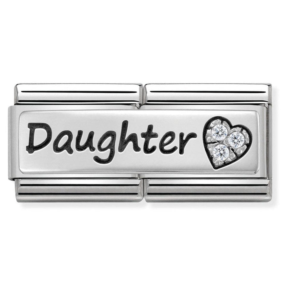 Nomination CLASSIC Silvershine 'DAUGHTER' Heart Double Charm