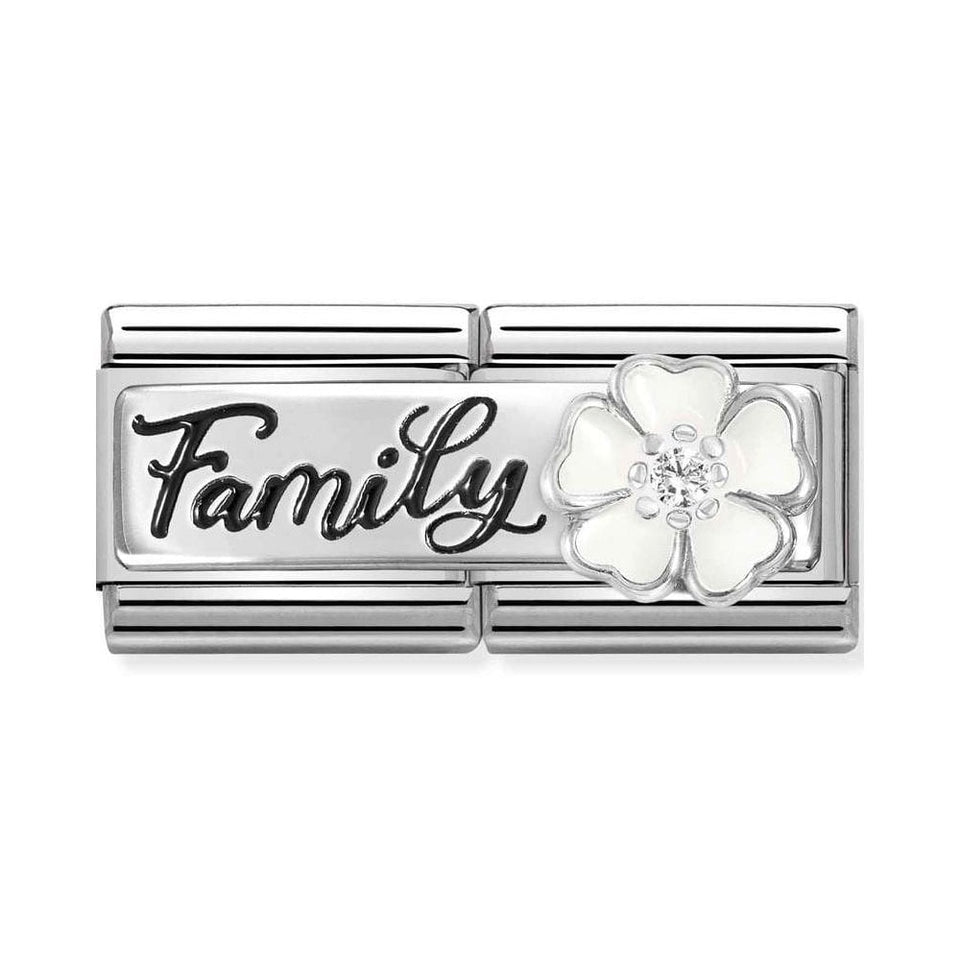 Nomination CLASSIC Silvershine Double Family Flower Charm