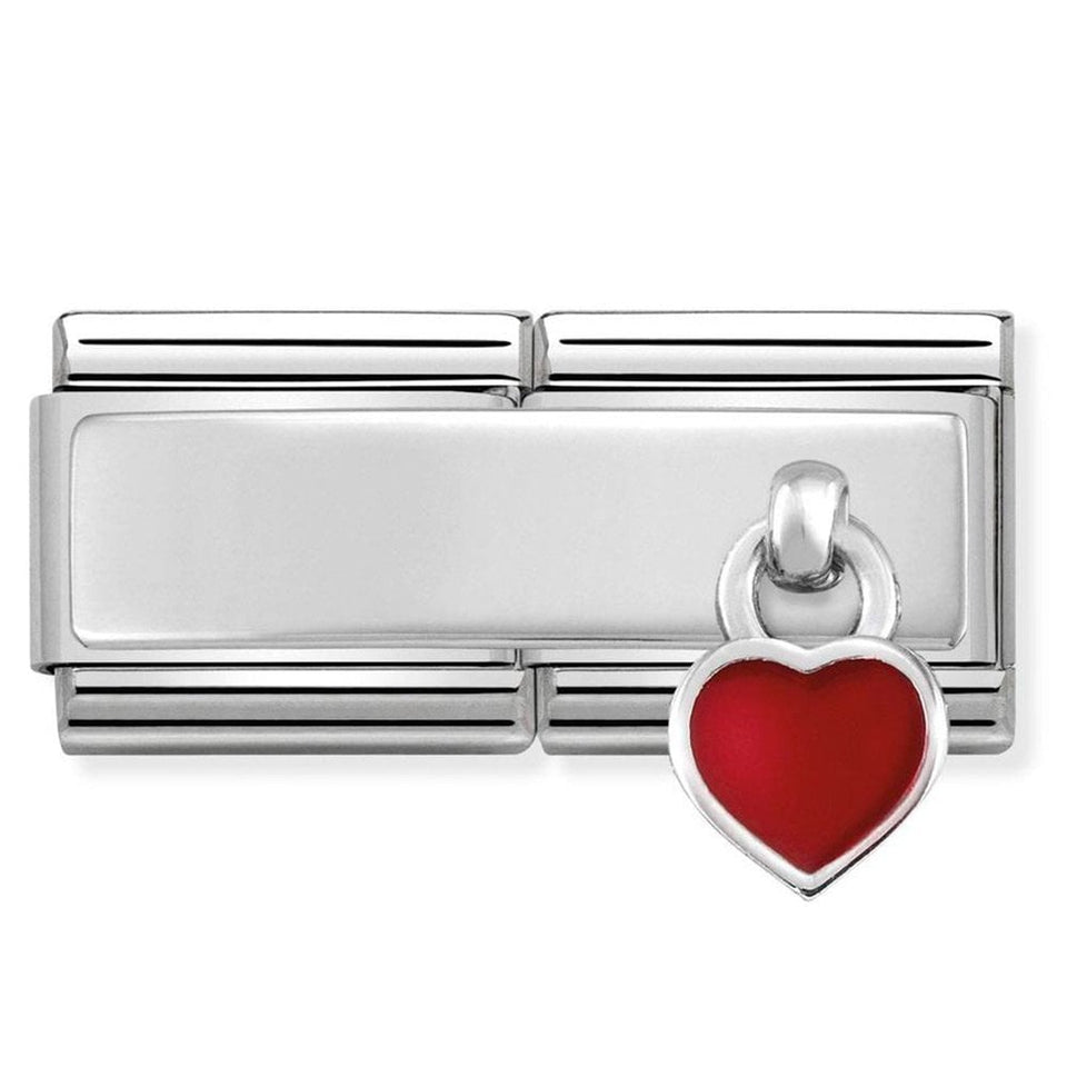Nomination CLASSIC Silvershine Drop Heart Double Charm
