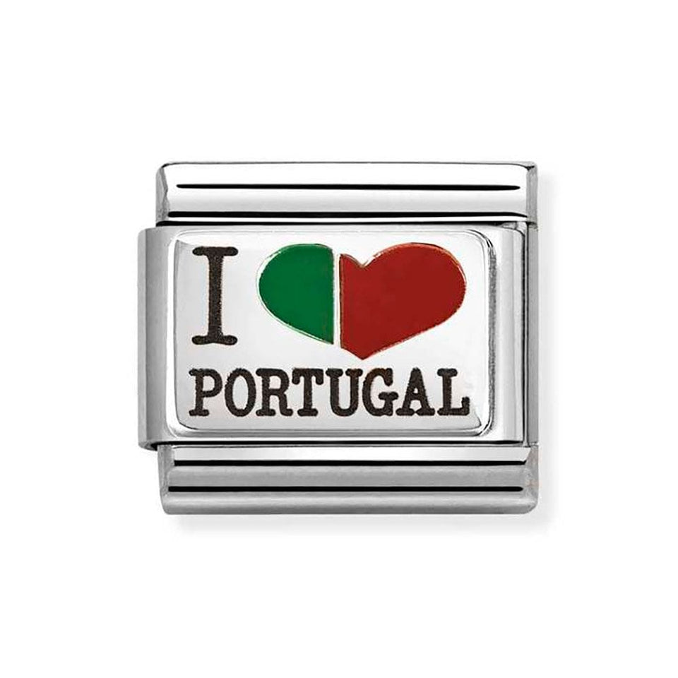 Nomination CLASSIC Silvershine Enamel 'I love Portugal' Charm