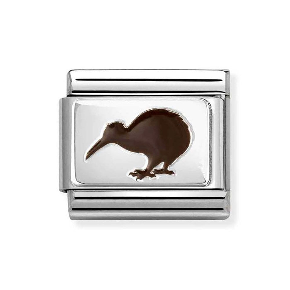 Nomination CLASSIC Silvershine Enamel Kiwi Bird Charm
