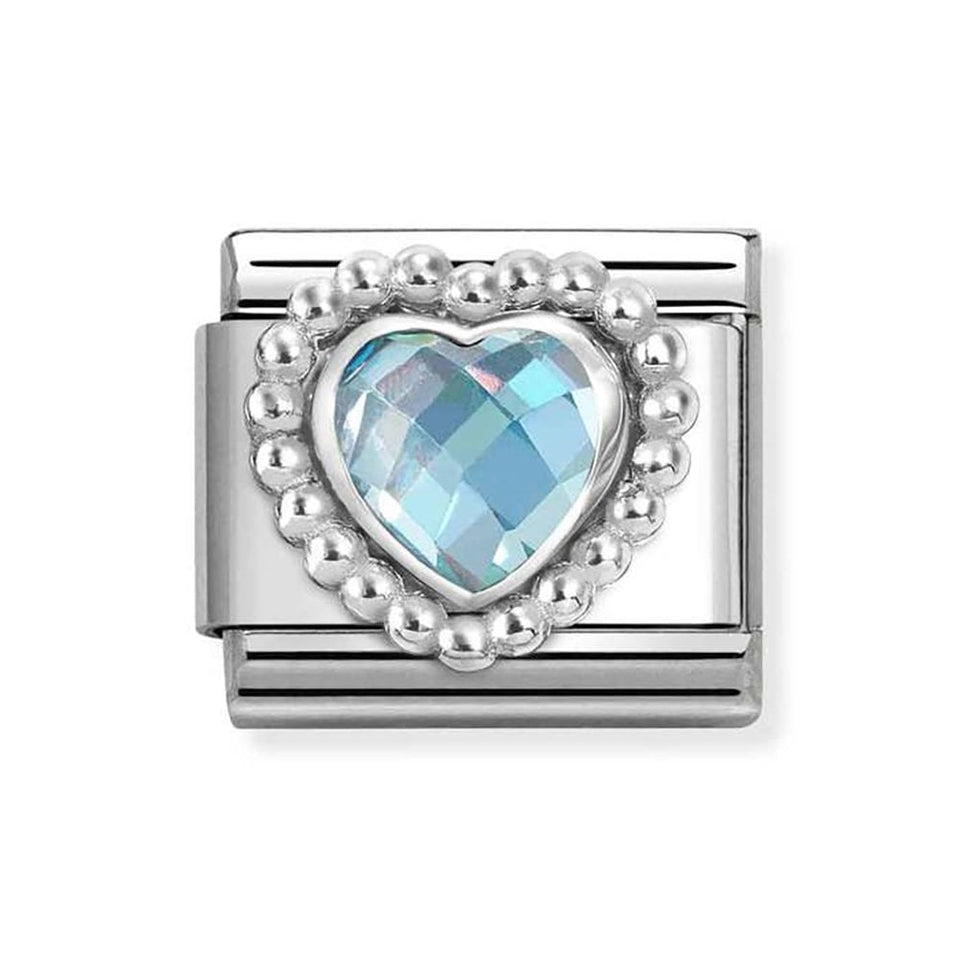 Nomination CLASSIC Silvershine Faceted Blue Heart Charm
