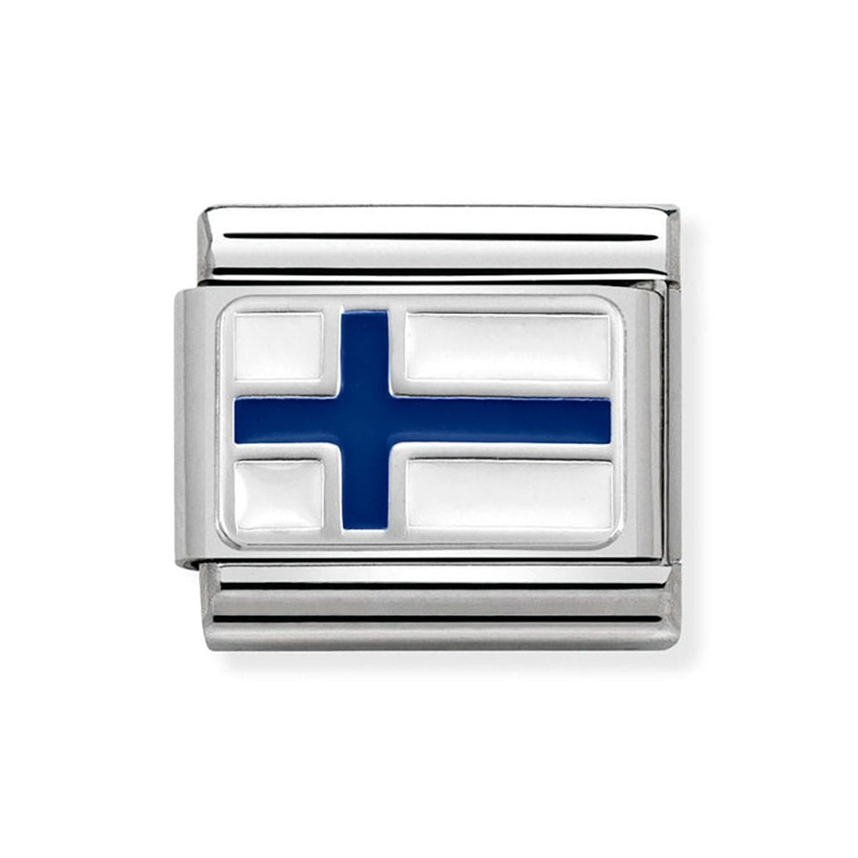 Nomination CLASSIC Silvershine Finland Flag Charm