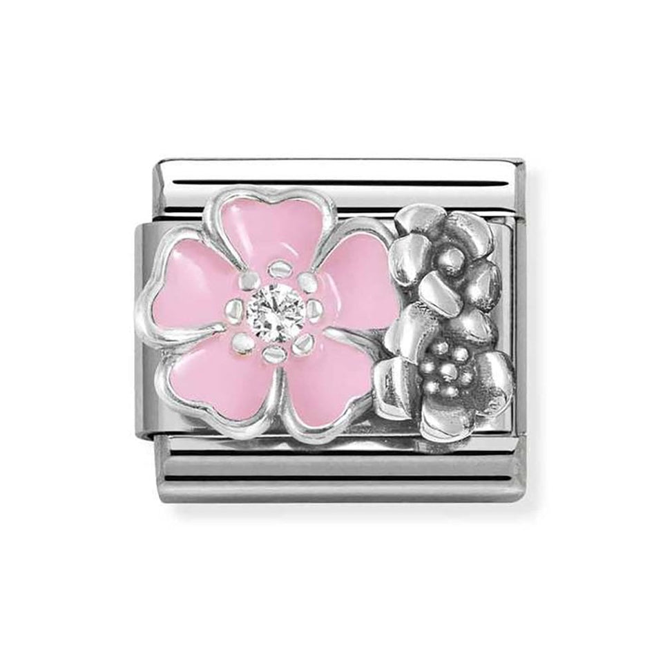 Nomination CLASSIC Silvershine Flowers with Pink Enamel Charm