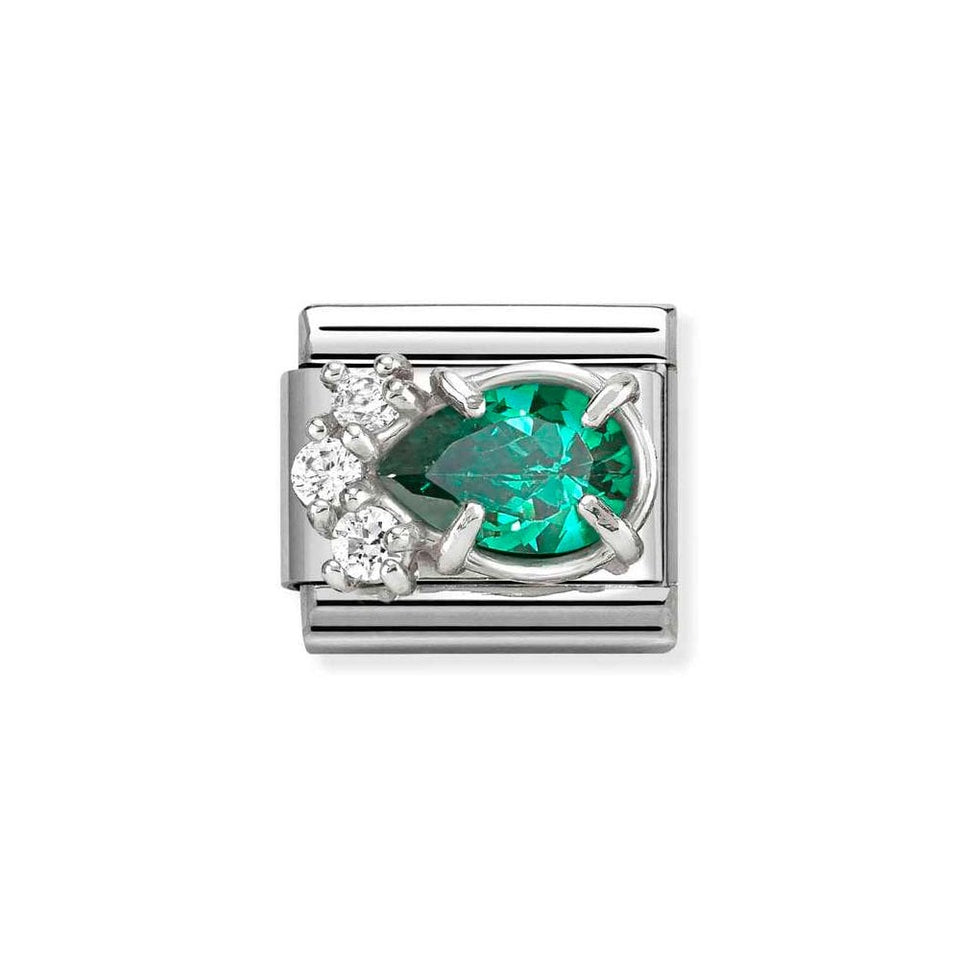 Nomination CLASSIC Silvershine Green Drop Charm