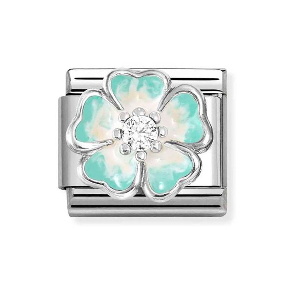 Nomination CLASSIC Silvershine Green Petal Flower Charm